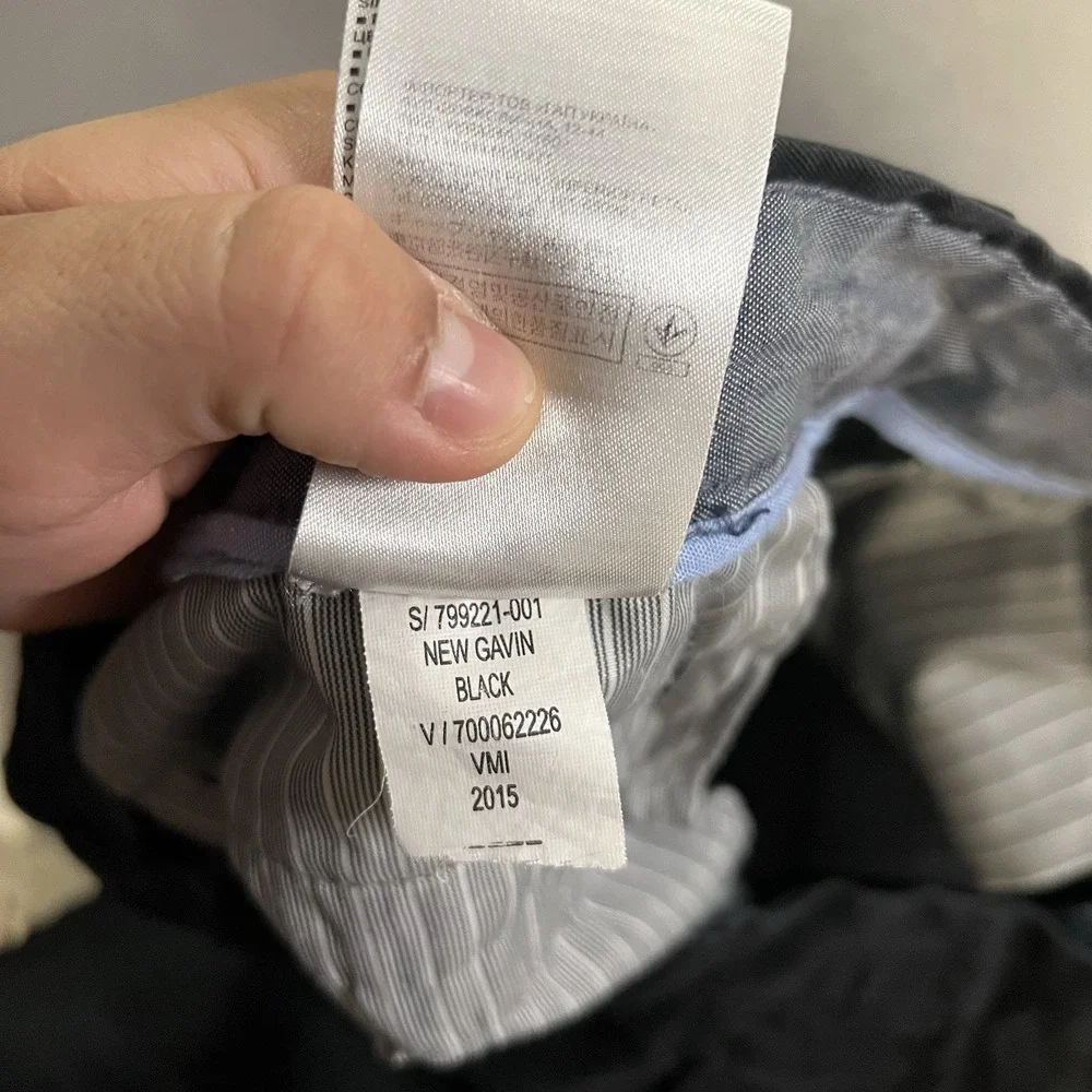 Banana Republic Gavin Chino Pants 35x30 Black Cotton High Rise Straight Leg